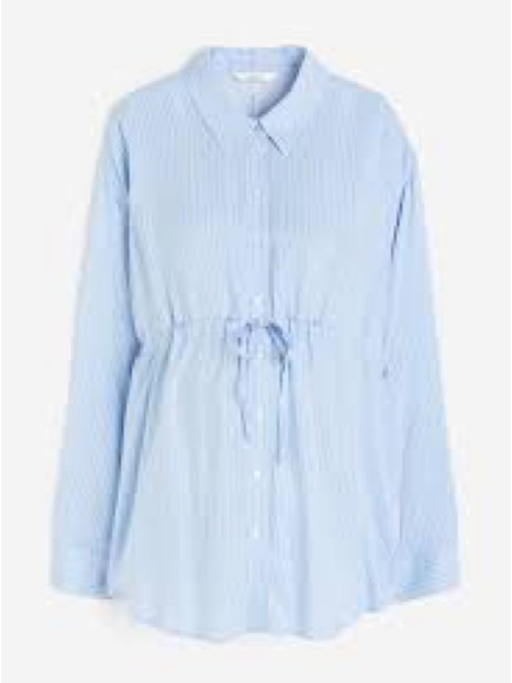 H&M Women’s Maternity MAMA Striped Blue and White Tie-belt Blouse